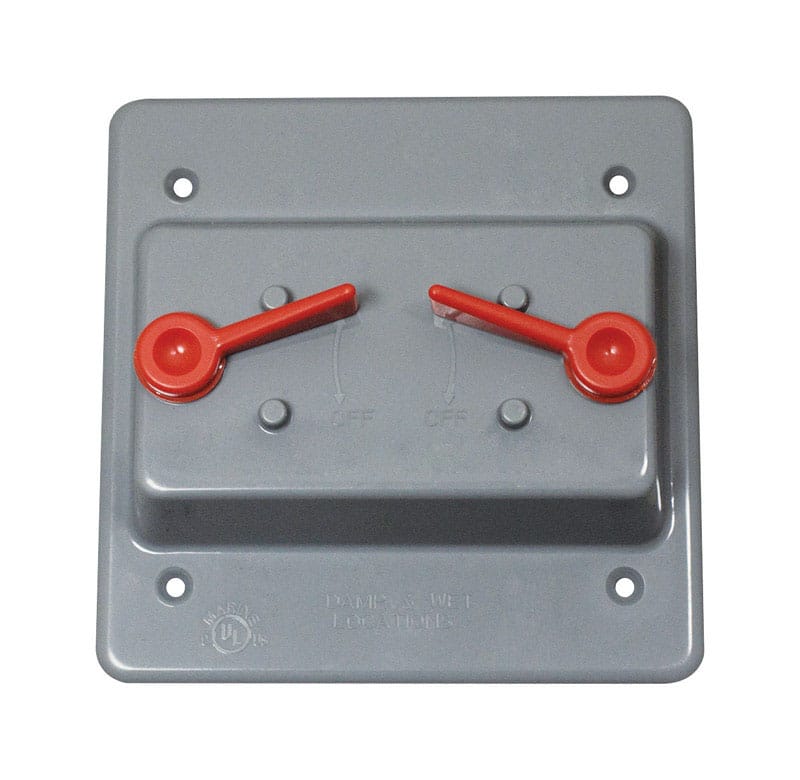 Sigma Engineered Solutions 14327 Square Plastic 2 gang 4.84 in. H X 4.84 in. W Toggle Switch Cover