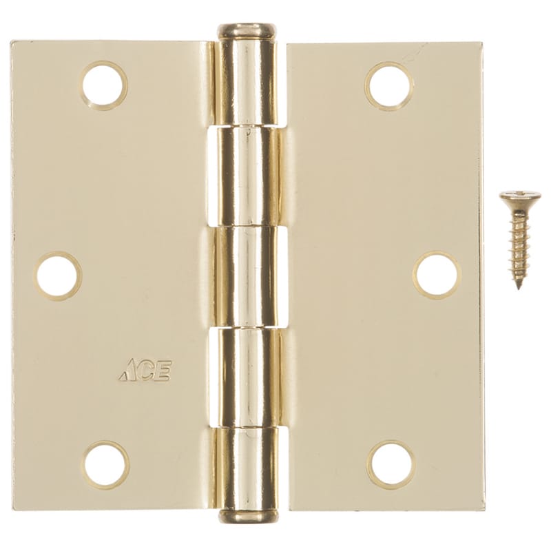 Hampton 01-3550-190 3-1/2 in. L Bright Brass Residential Door Hinge 12 pk