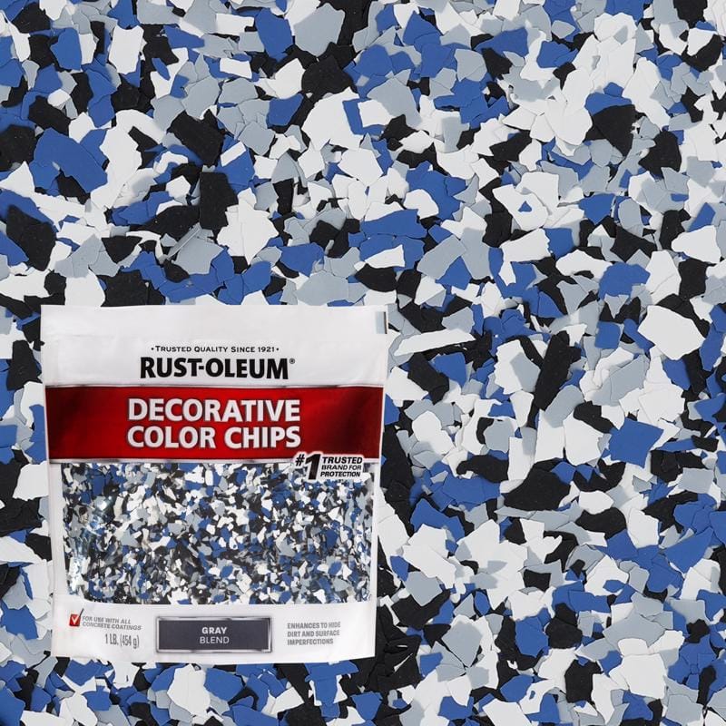Rust-Oleum 301359 Indoor and Outdoor Gray Blend Decorative Color Chips 1 lb