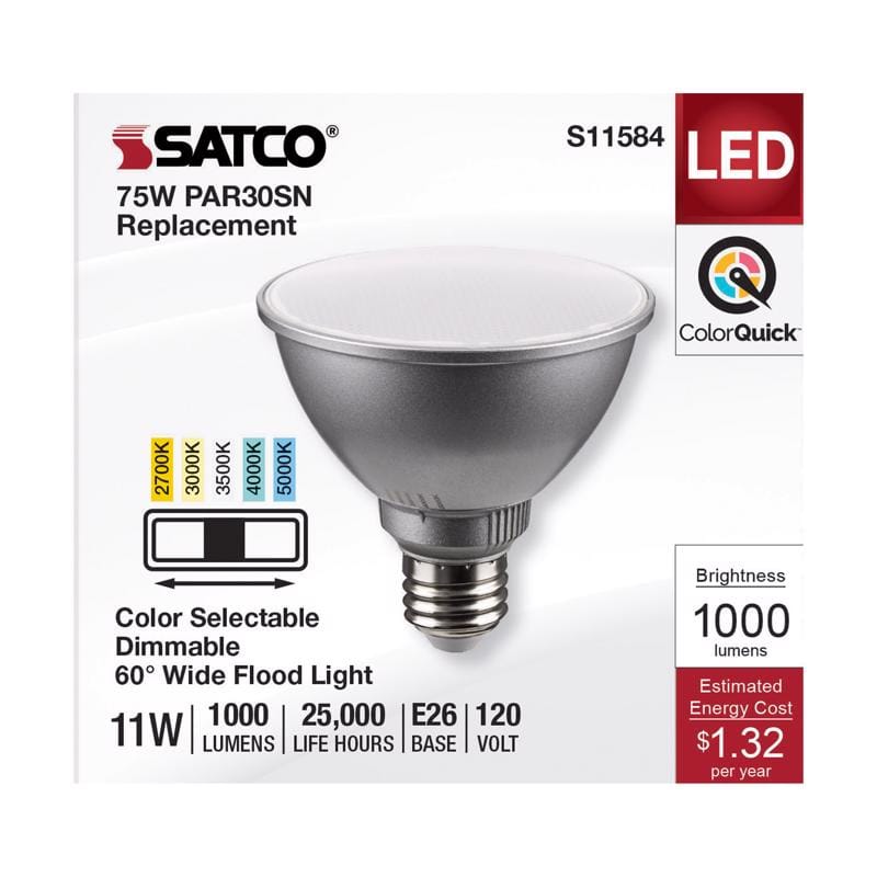 Satco Products, Inc. S11584 Satco PAR30SN E26 (Medium) LED Bulb Tunable White/Color Changing 75 Watt Equivalence 1 pk