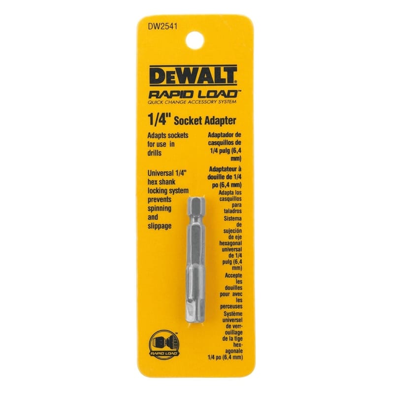 Dewalt DW2541 Impact Ready 2 in. L X 1/4 in. drive Socket Adapter 1 pc