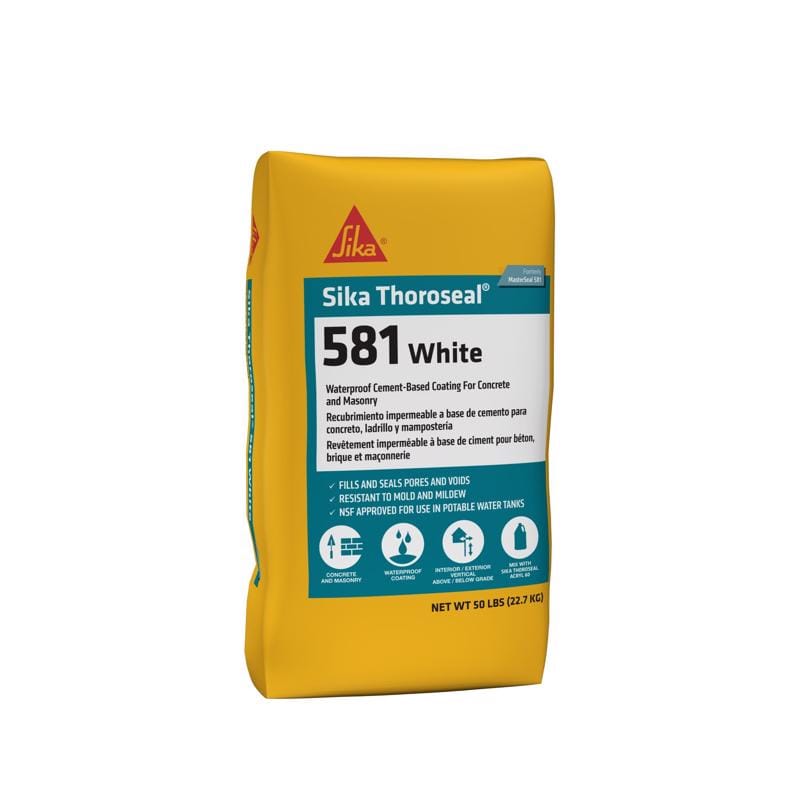 Basf MS581WH50 MasterSeal 581 White Cement-Based Waterproof Coating 50 lb