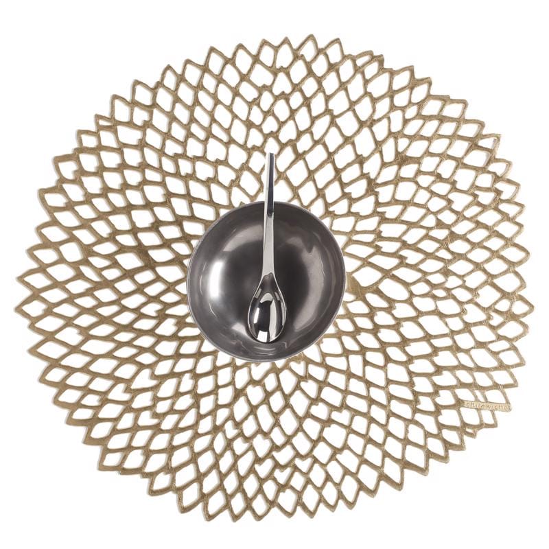 Chilewich 100142-006 TerraStrand Brass Vinyl Placemats 15 in. L X 14 in. W