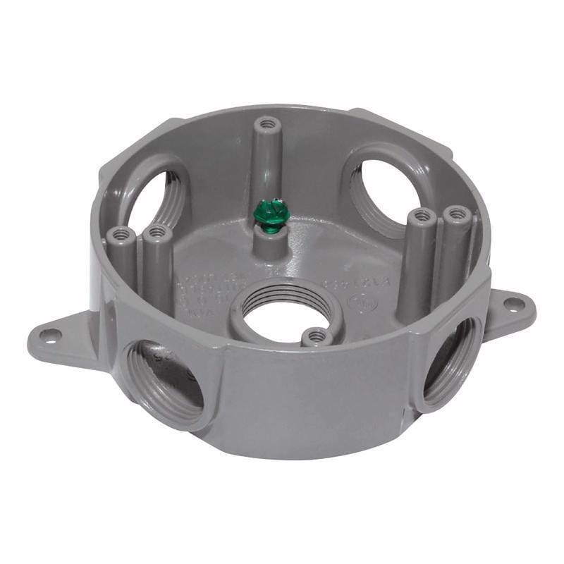 Sigma Engineered Solutions 143854 New Work 16 cu in Round Die-Cast Metal Weatherproof Box Gray
