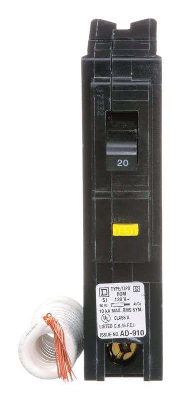 Square D HOM120GFICP HomeLine 20 amps Surge Single Pole Circuit Breaker