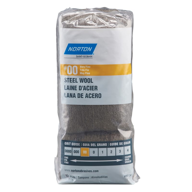 Norton 7660768114 00 Grade Very Fine Steel Wool Pad 12 pk