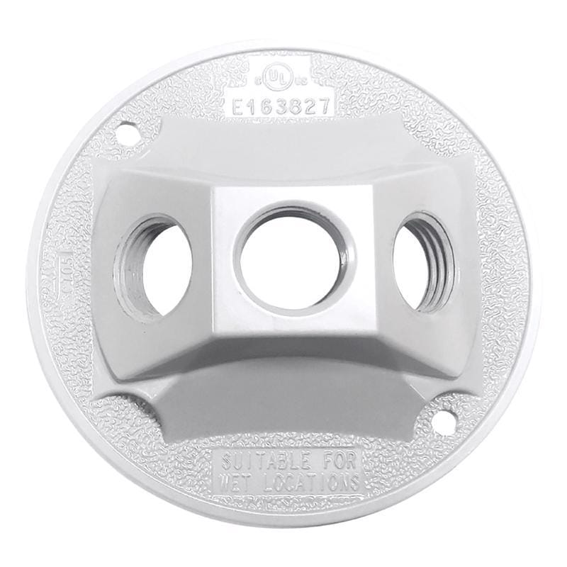 Sigma Engineered Solutions 14383WH Round Die-Cast Metal 4.13 in. H X 4.13 in. W Lampholder Cover
