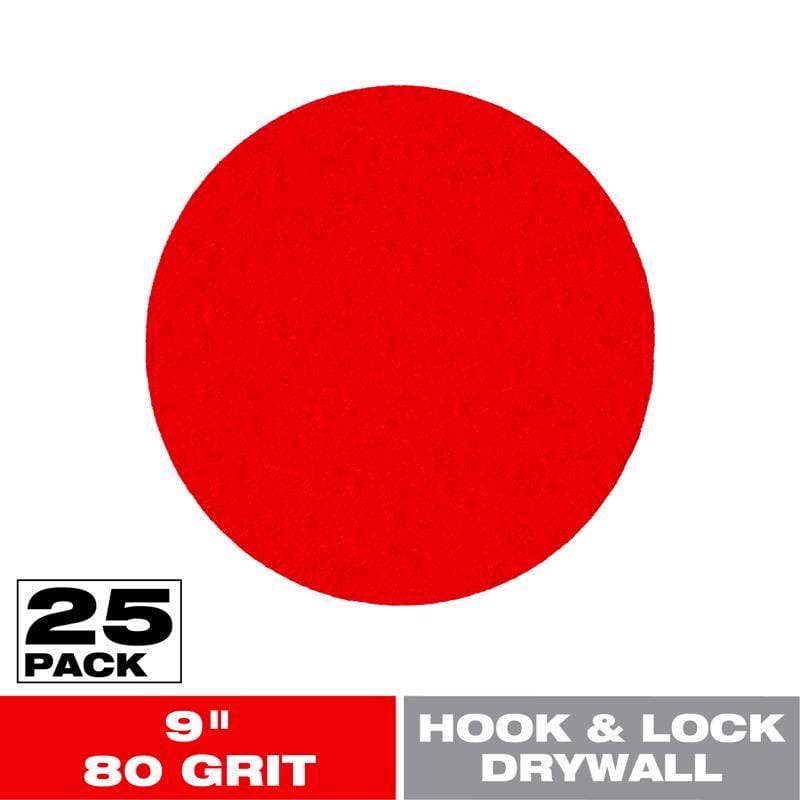 Diablo DCD090080H25G Hook and Lock 9 in. L X 9 in. W Aluminum Oxide 80 Grit Coarse Drywall ROS Disk