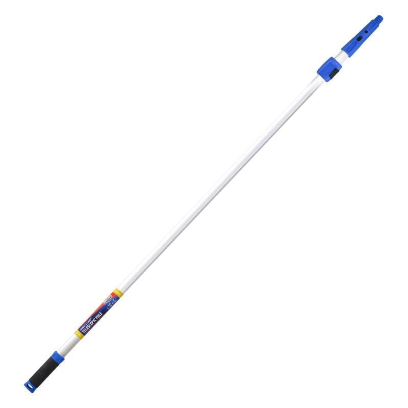 Unger 962720 Connect & Clean Telescoping 4-8 ft. L X 1 in. D Aluminum Extension Pole Silver/Blue