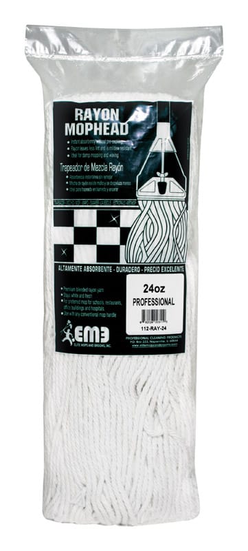 Elite Mops And Brooms 112-RAY-24 24 oz Cut End Rayon Mop Refill 1 pk