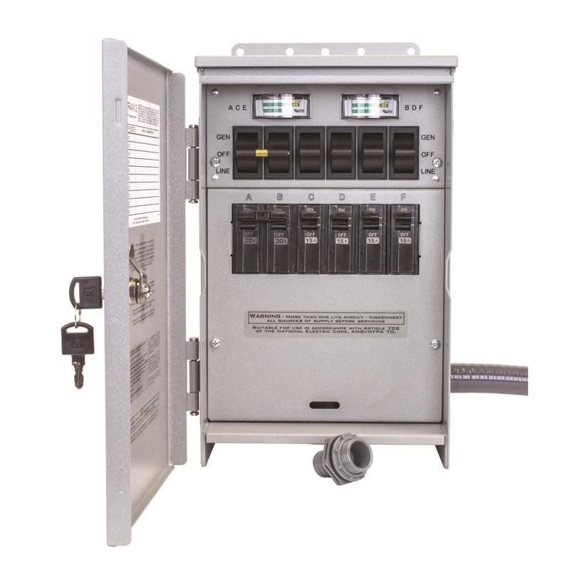 Reliance Controls R306A Pro/Tran 2 30 amps 120/240 V 6 space 6 circuits Surface Mount Transfer Switch