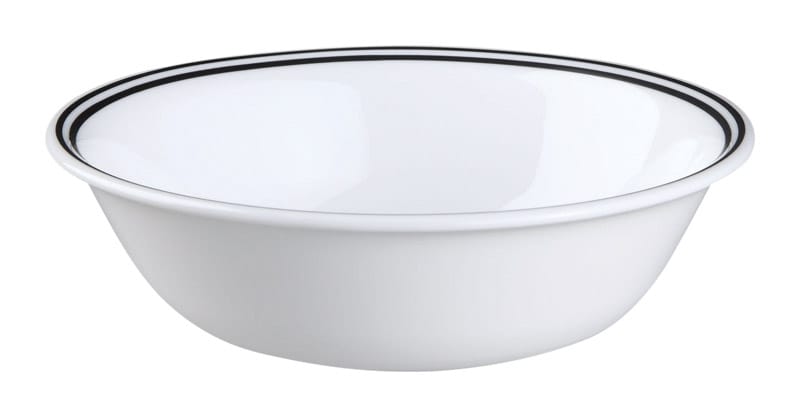 Corelle 1074209 Livingware 18 oz Black/White Glass City Block Soup/Cereal Bowl 6-1/4 in. D 1 pk