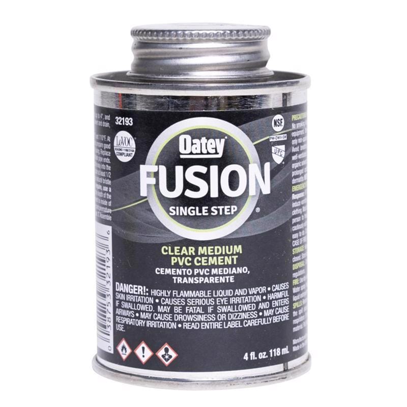 Oatey 321935 Fusion Single Step Clear Cement For Medium PVC 4 oz
