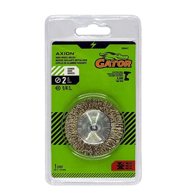 Gator 389847 2 in. Coarse Crimped Wire Wheel Brush Brass Coated Steel 4500 rpm 1 pc