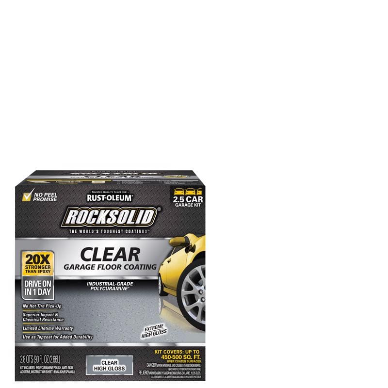 Rust-Oleum 282829 RockSolid High-Gloss Clear Garage Floor Coating Kit 90 oz