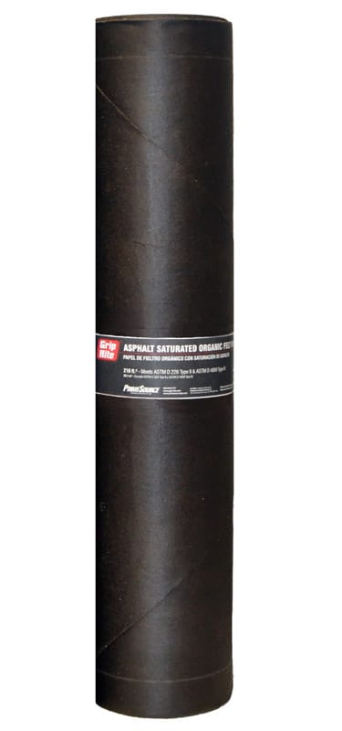 Grip-Rite FLT30D4869 3 ft. W X 72 ft. L Asphalt Smooth Saturated Organic Felt Paper 30 lb Black