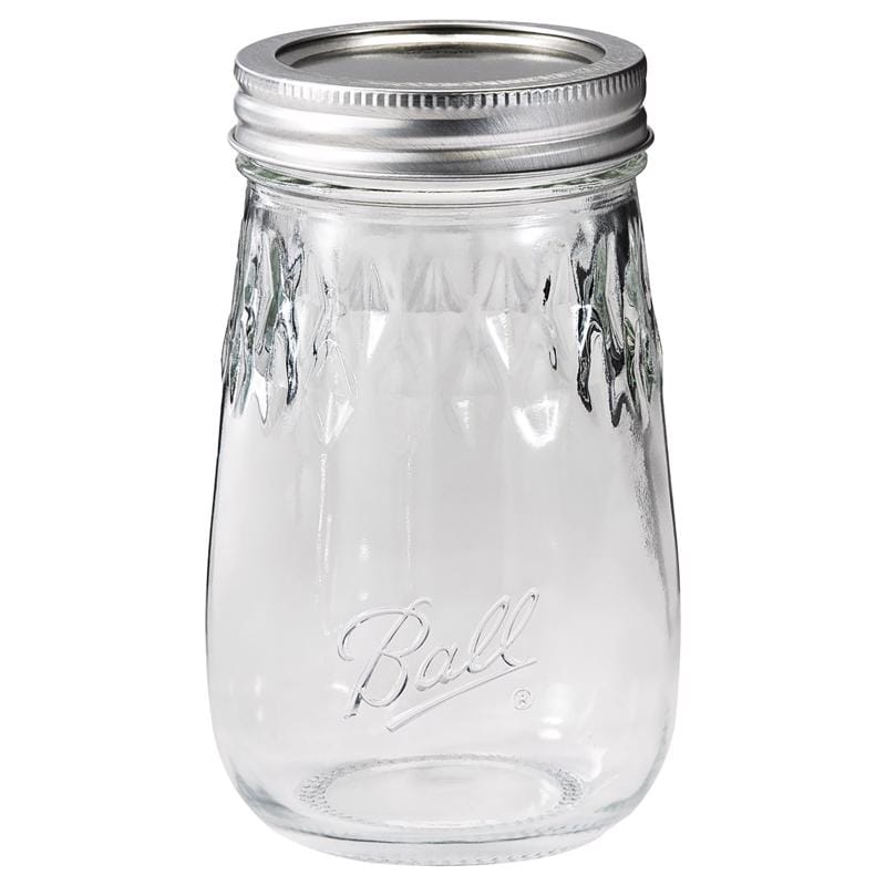 Ball 1440061199 Regular Mouth Tapered Mason Jar 16 oz 4 pk