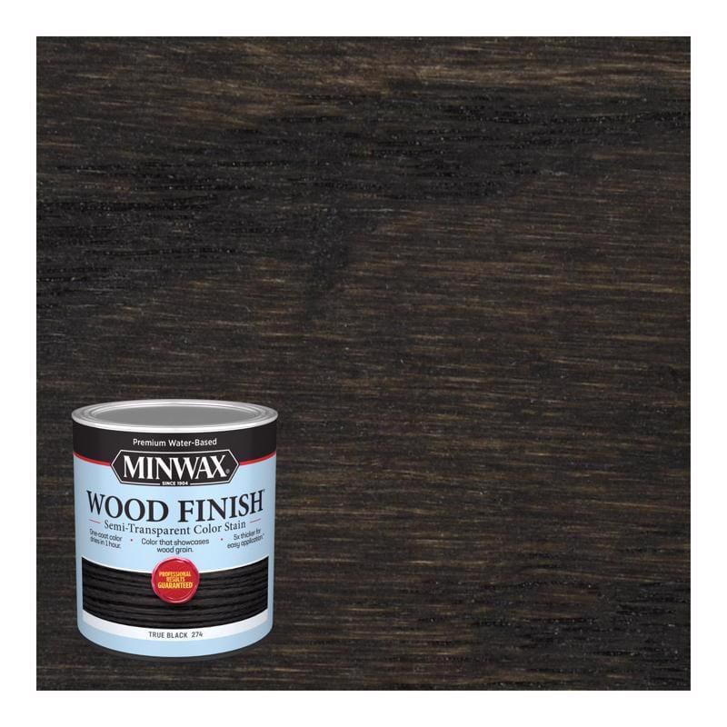 Minwax 108500000 Wood Finish Water-Based Semi-Transparent True Black Water-Based Acrylic Emulsion Wood Finish