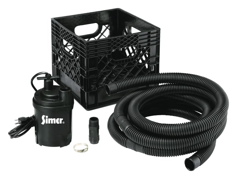 Flotec FP0S2600RP Stow and Flo 1/4 HP 2200 gph Thermoplastic Switchless Switch Bottom AC Utility Pump Kit